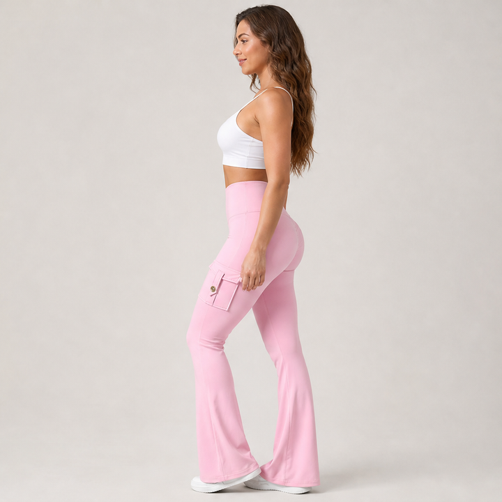 Flarelyn – High-Waist Flare Cargo Pocket Yoga Pants + 50% OFF lifestyle