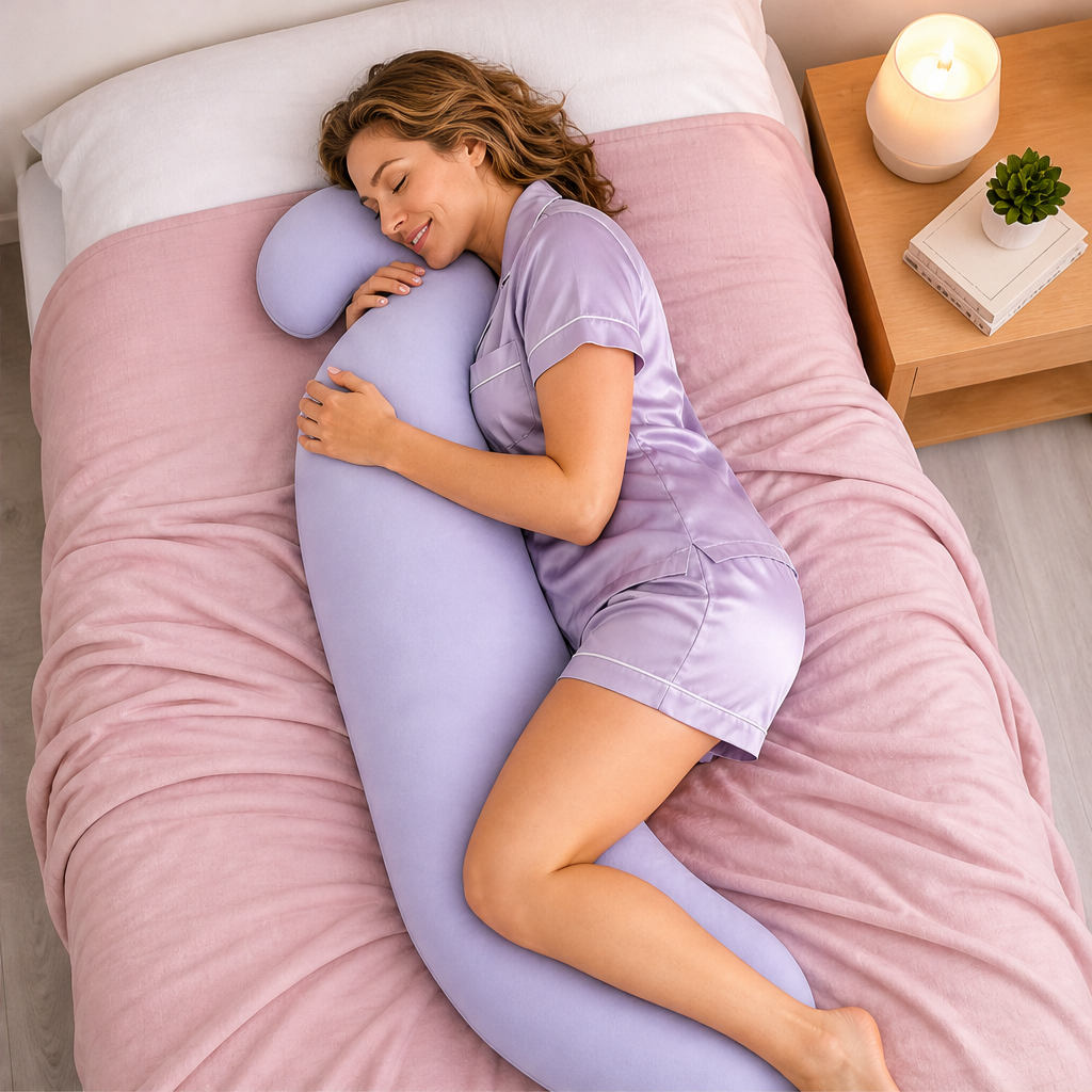 Cradleluxe – Full-Body Curve Support Pillow with Washable Cover + 50% OFF lifestyle