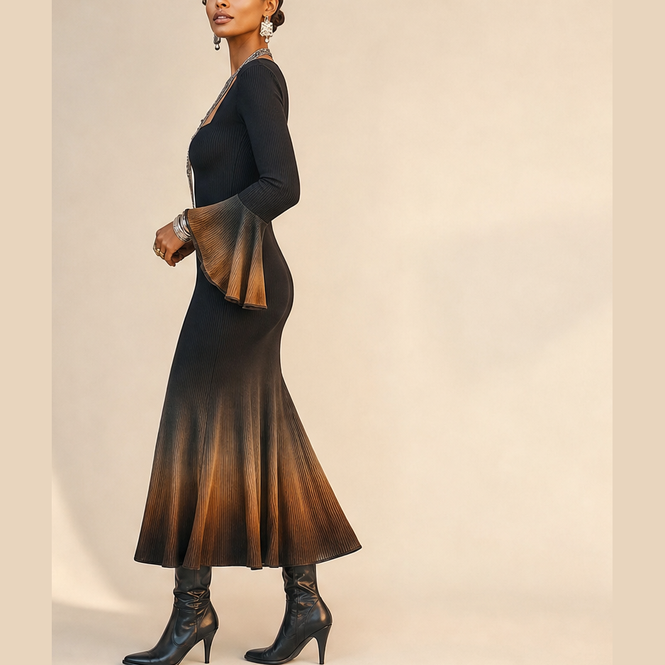 Sablecroft – Ombre Ribbed Knit Fitted Mermaid Midi Dress + 50% OFF lifestyle