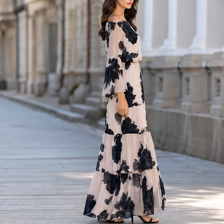Rosemere – Off-Shoulder Floral Ruffle Hem Maxi Dress + 50% OFF lifestyle