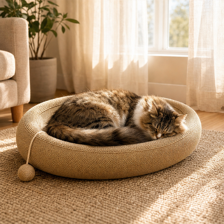 Scratchnook – Sisal Scratcher Bed with Built-In Toy Ball + 50% OFF lifestyle