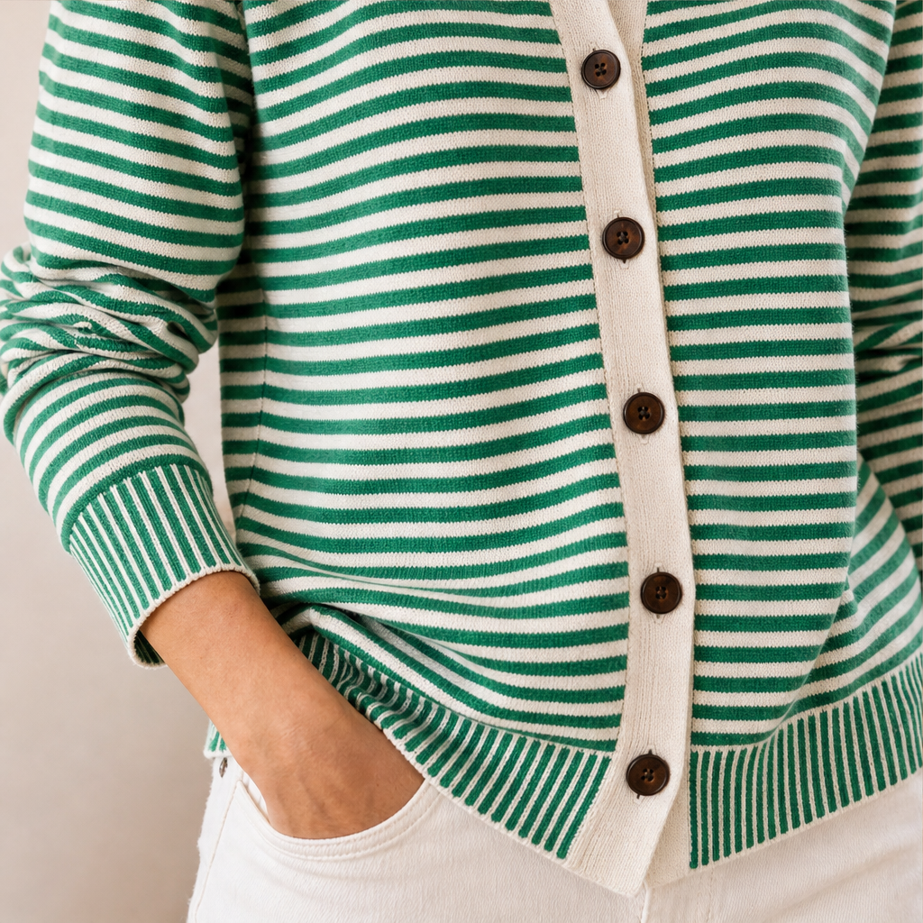 Willowknit – Cozy Striped Knit Collar Cardigan + 50% OFF lifestyle