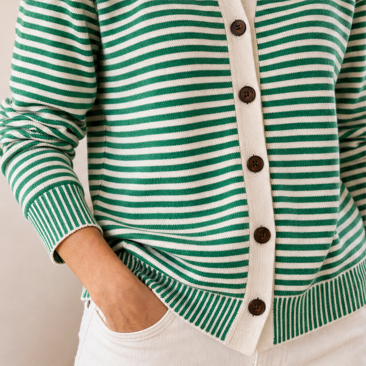 Willowknit – Cozy Striped Knit Collar Cardigan + 50% OFF lifestyle