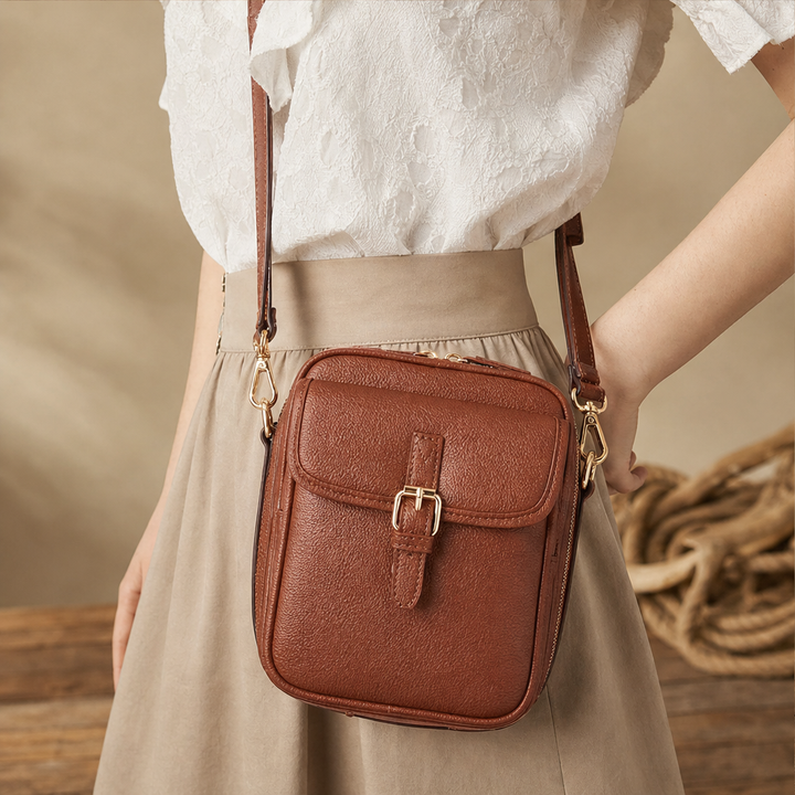 Rosewick – Vintage Pebbled Leather Crossbody Messenger Bag + 50% OFF lifestyle