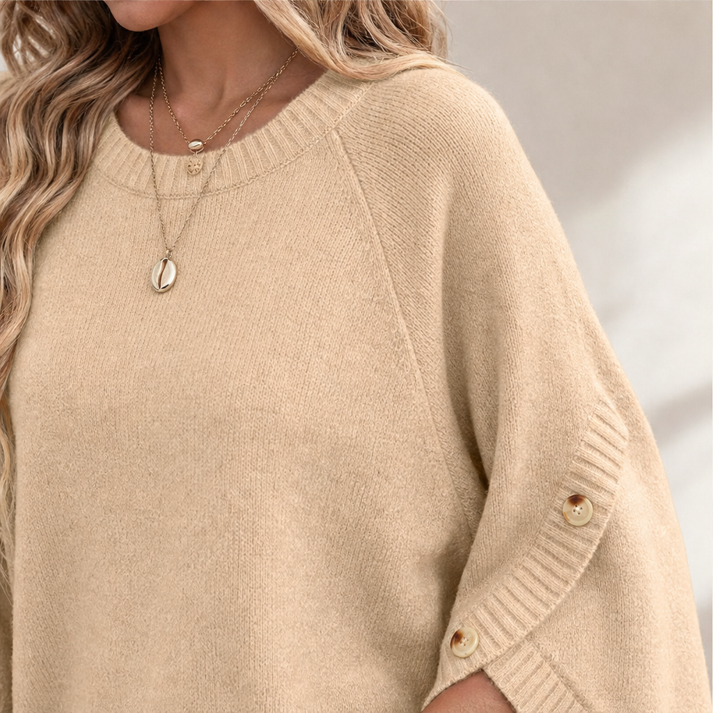 Cassymere – Split-Button Sleeve Oversized Knit Pullover + 50% OFF lifestyle