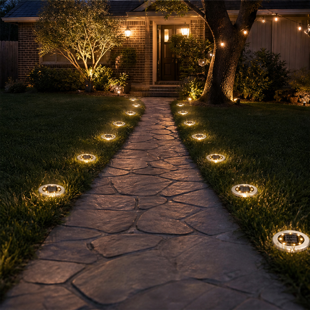 Sunhollow – Auto On/Off Solar Ground Lights, Steel Rim Disk Lights + 50% OFF lifestyle