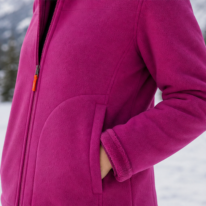 Sherpelle – Sherpa-Lined Reversible Mock Neck Zip Jacket + 50% OFF lifestyle
