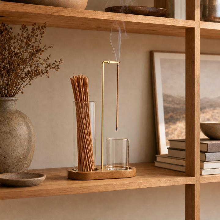 Ashendale – Wood Base 2-in-1 Incense &amp; Candle Holder + 50% OFF lifestyle