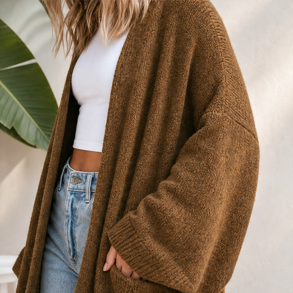 Draperlyn – Oversized Open-Front Knit Cardigan with Pockets + 50% OFF lifestyle