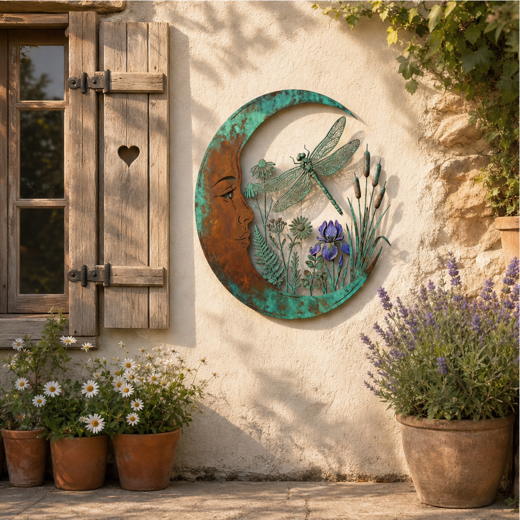 Lunaveil – Crescent Moon &amp; Dragonfly Metal Wall Decor + 50% OFF lifestyle