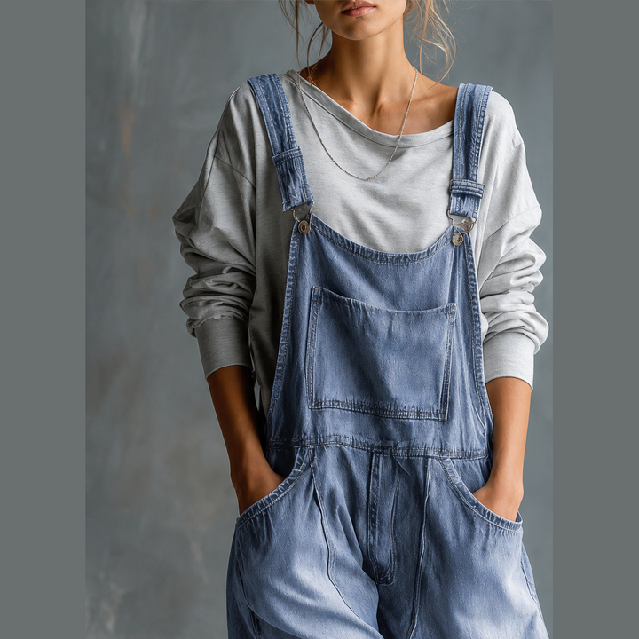 Wanderloom – Oversized Adjustable-Strap Washed Denim Overalls + 50% OFF lifestyle