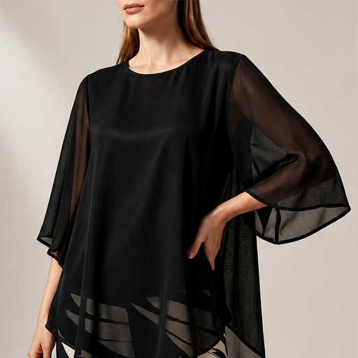 Vaelora – Flowy Chiffon Top &amp; Wide-Leg Printed Pants Matching Set + 50% OFF lifestyle