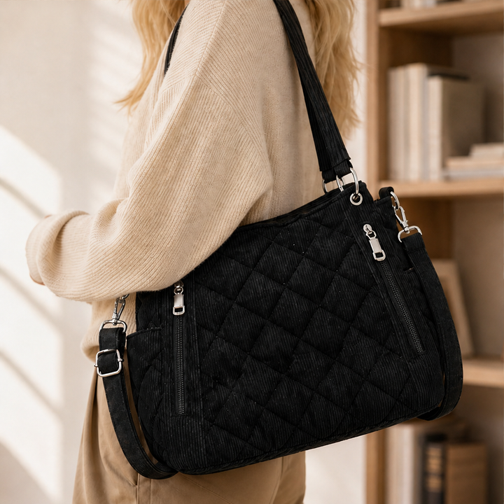 Corduvelle – Quilted Corduroy Multi-Way Shoulder Bag + 50% OFF lifestyle