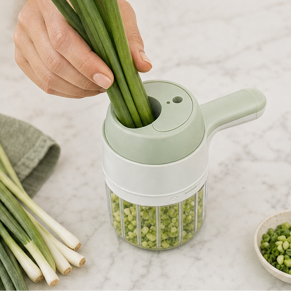 MinceWell – 4-in-1 Cordless Pull-Cord Vegetable Chopper Set + 50% OFF lifestyle