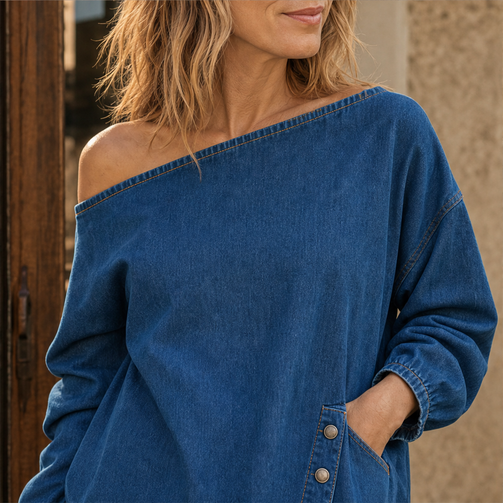 Willowdusk – Off-Shoulder Side-Slit Denim Maxi Dress + 50% OFF lifestyle