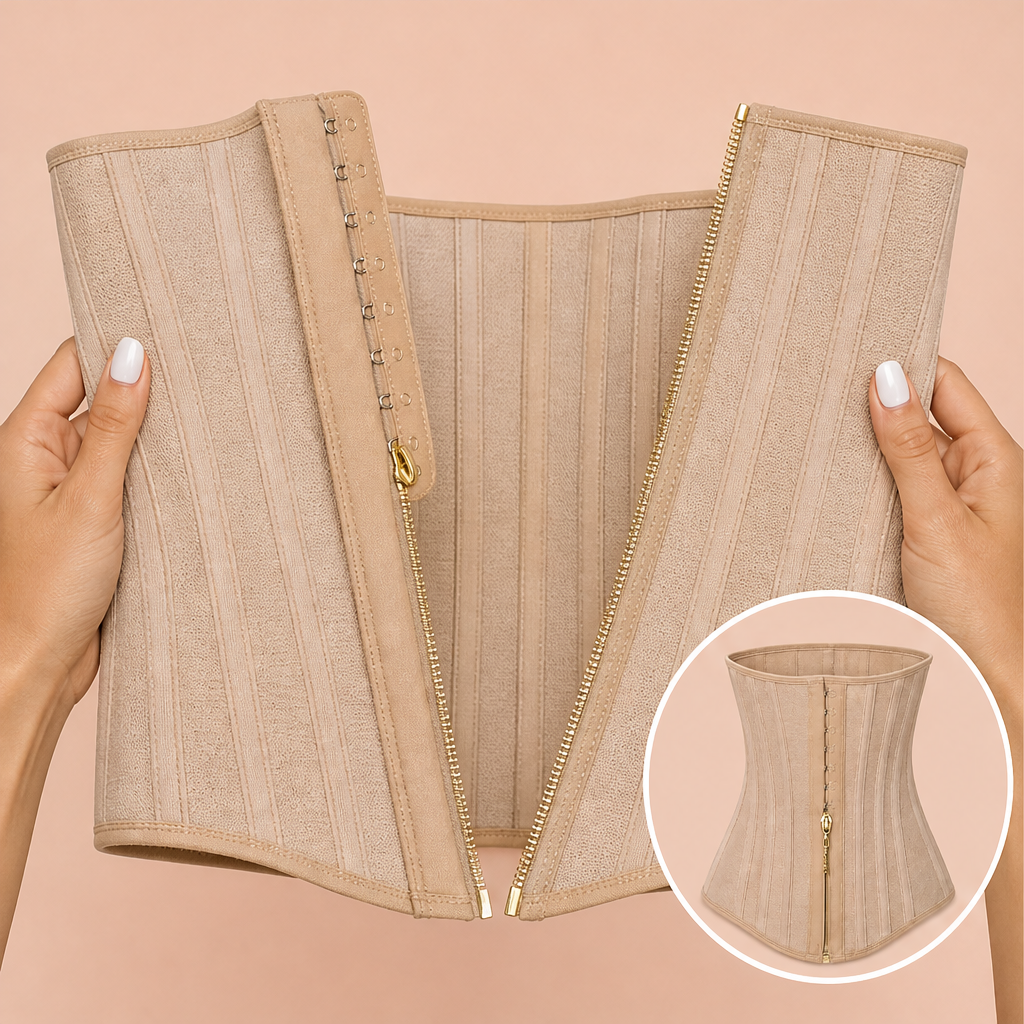 Cincora – 23-Steel-Bone Zip Front Waist Trainer Corset + 50% OFF detail
