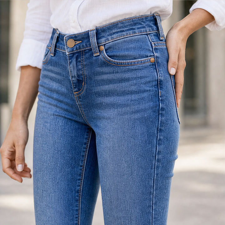 Fernbelle – Scalloped Button Flare Jeans with Raw Hem + 50% OFF lifestyle