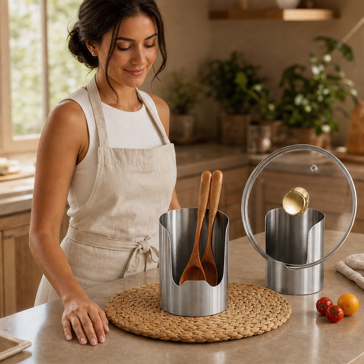 Sterling Perch – Stainless Steel Pot Lid &amp; Utensil Organizer + 50% OFF lifestyle