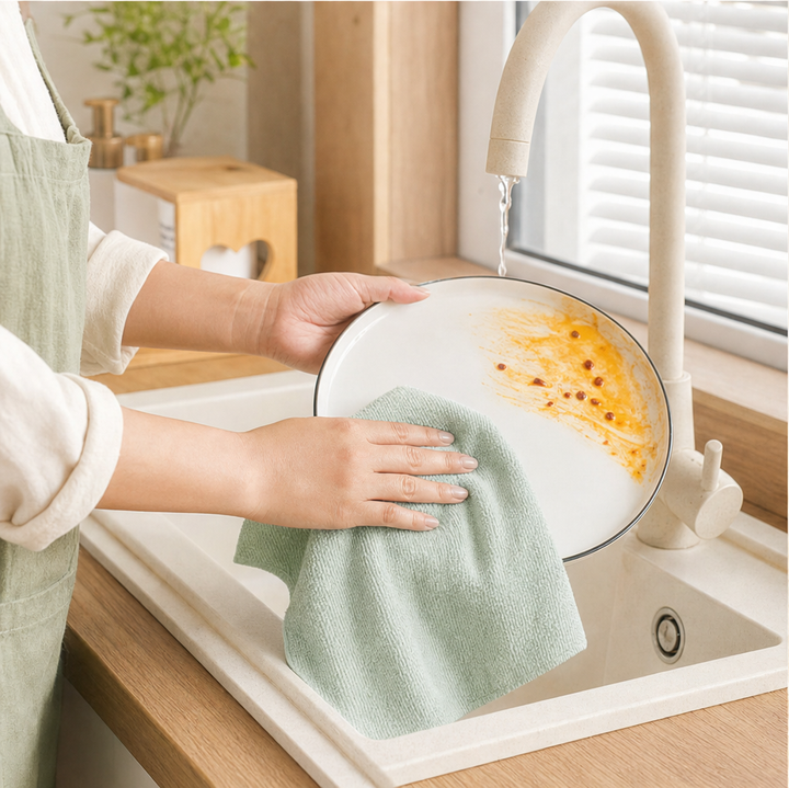 Wispure – Ultra-Fine Fiber Reusable Cleaning Cloths (20-Pack) + 1+1 FREE lifestyle