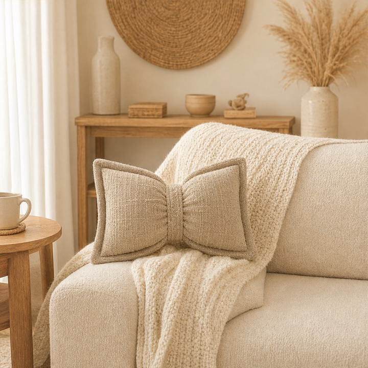Bowveille – Sculptural Chenille Bow Throw Pillow with Insert + 50% OFF lifestyle