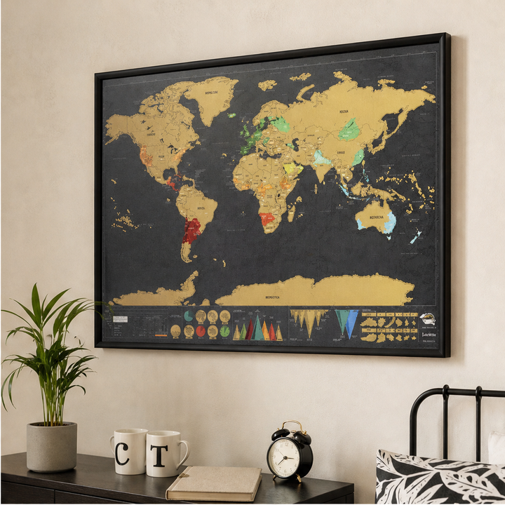 Voyagold – Scratch-Off Gold Foil World Map Travel Art + 50% OFF lifestyle