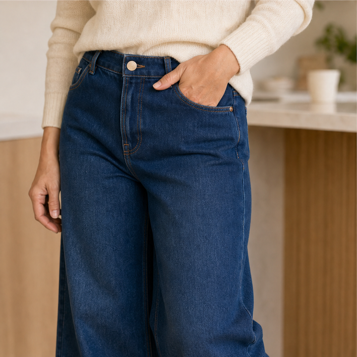 Marlowick – Vintage Wide-Leg Jeans with Gold Eyelet Detail + 50% OFF lifestyle
