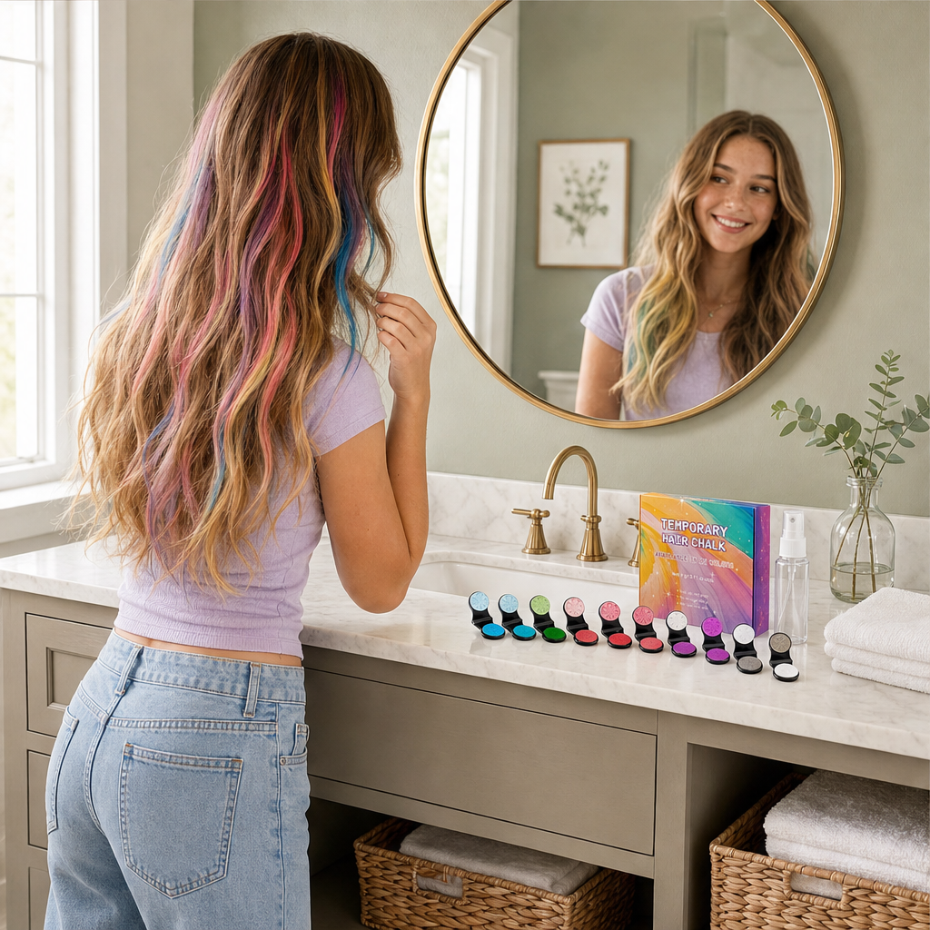 Chalklet – 12-Color Clamp-On Temporary Hair Chalk Set + 50% OFF lifestyle
