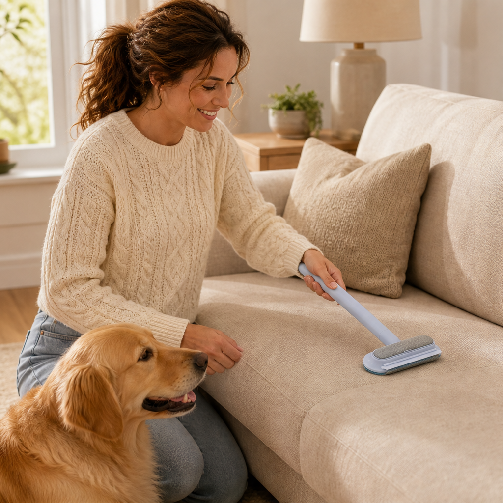 Furlift – Reusable Dual-Texture Pet Hair Remover Brush with Long Handle + 50% OFF lifestyle