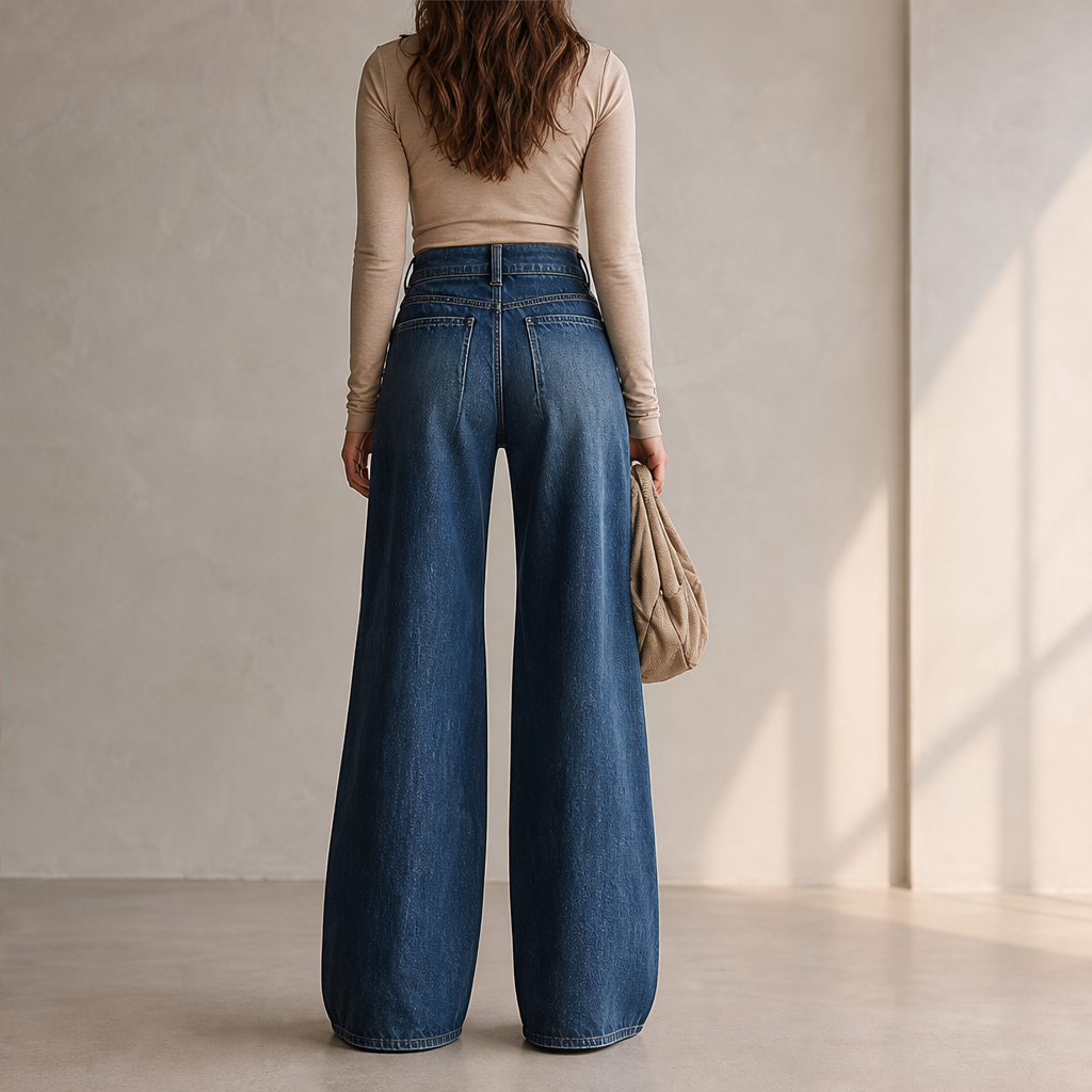 Buckridge – Gold Ring Buckle Wide-Leg High-Waist Cargo Jeans + 50% OFF lifestyle