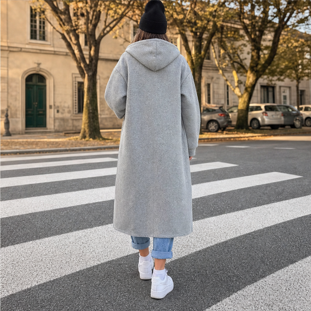 Willowdale – Longline Hooded Fleece Coat with Deep Pockets + 50% OFF lifestyle