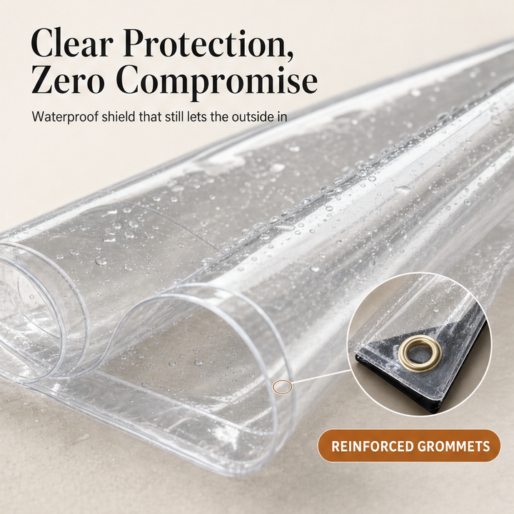 Clearguard – Heavy-Duty 14 Mil Clear PVC Weatherproof Tarp + 50% OFF features