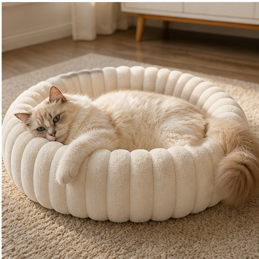 Snugloft – Ultra-Soft Calming Round Pet Bed with Raised Rim + 50% OFF lifestyle