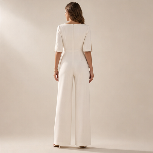 Ashcroft Muse – Beaded Cuff Slim-Waist Wide Leg Jumpsuit lifestyle