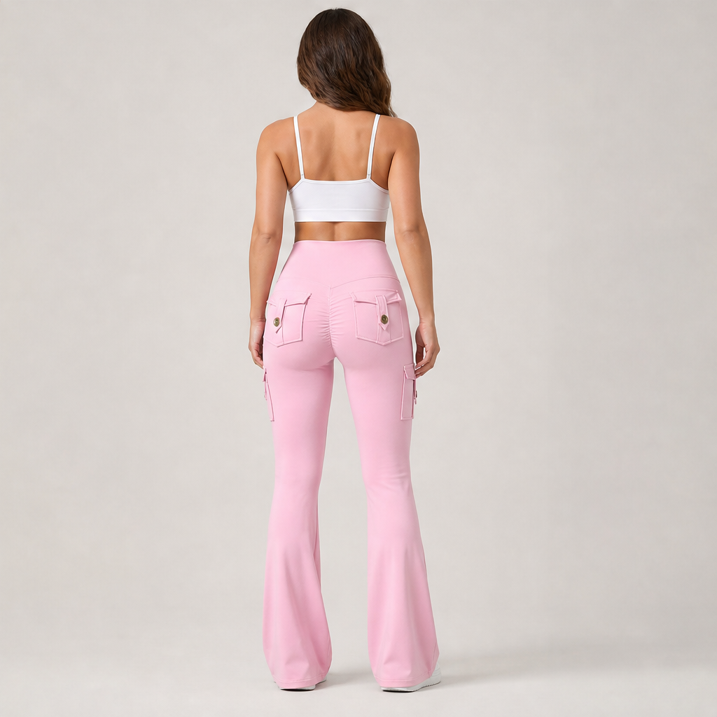Flarelyn – High-Waist Flare Cargo Pocket Yoga Pants + 50% OFF lifestyle
