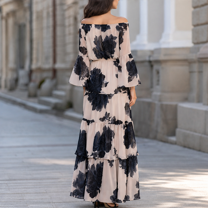 Rosemere – Off-Shoulder Floral Ruffle Hem Maxi Dress + 50% OFF lifestyle