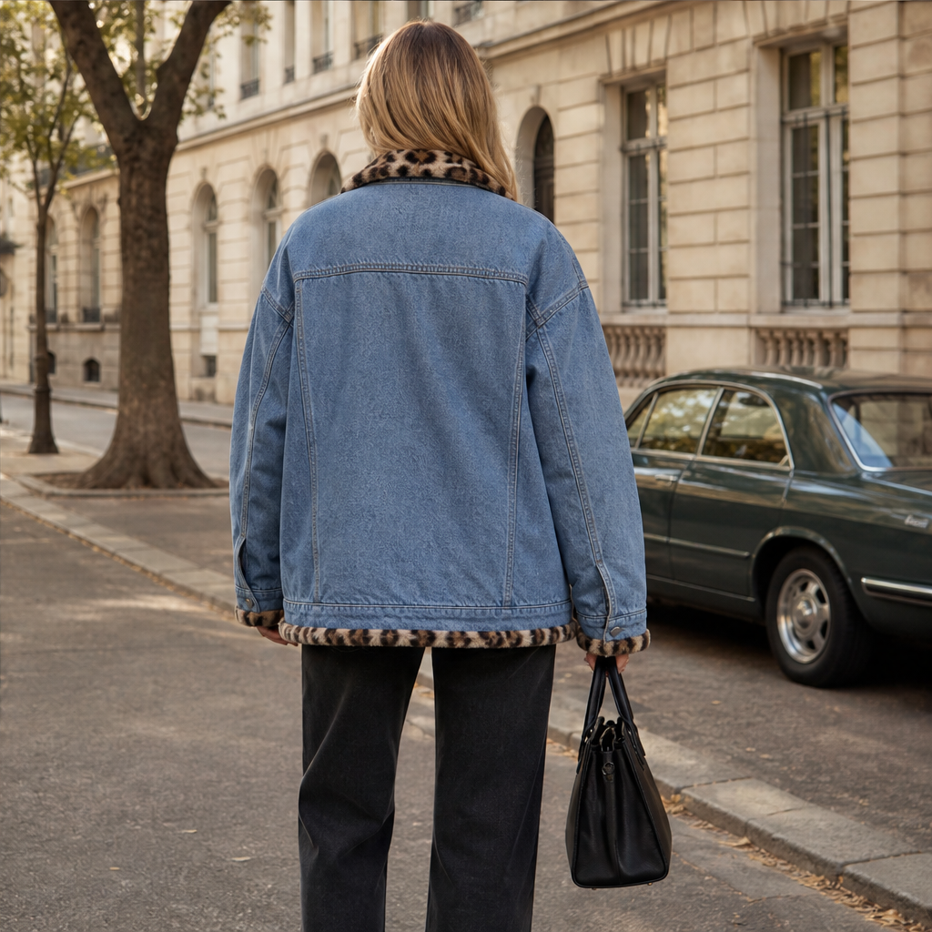 Savann Row – Reversible Leopard Lined Oversized Denim Jacket + 50% OFF lifestyle