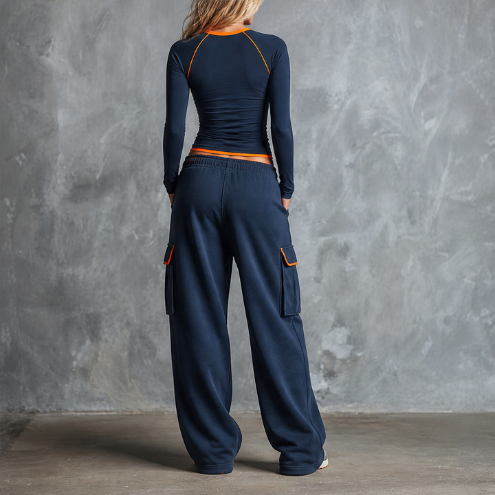Ashcroft Athletics – Retro Color-Blocked Cotton Top and Pants Set + 50% OFF lifestyle