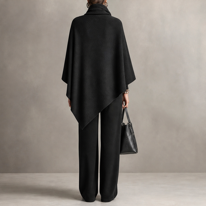 Draperie – Draped Turtleneck Cape &amp; Wide-Leg Pants Set + 50% OFF lifestyle