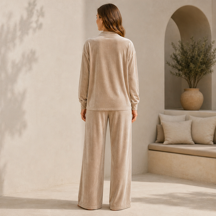 Velourin – Wide-Leg Velour Two-Piece Loungewear Set + 50% OFF lifestyle