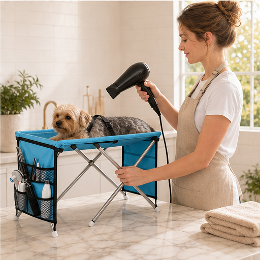Calmora – 2-in-1 Foldable Grooming Table &amp; Hammock for Pets lifestyle