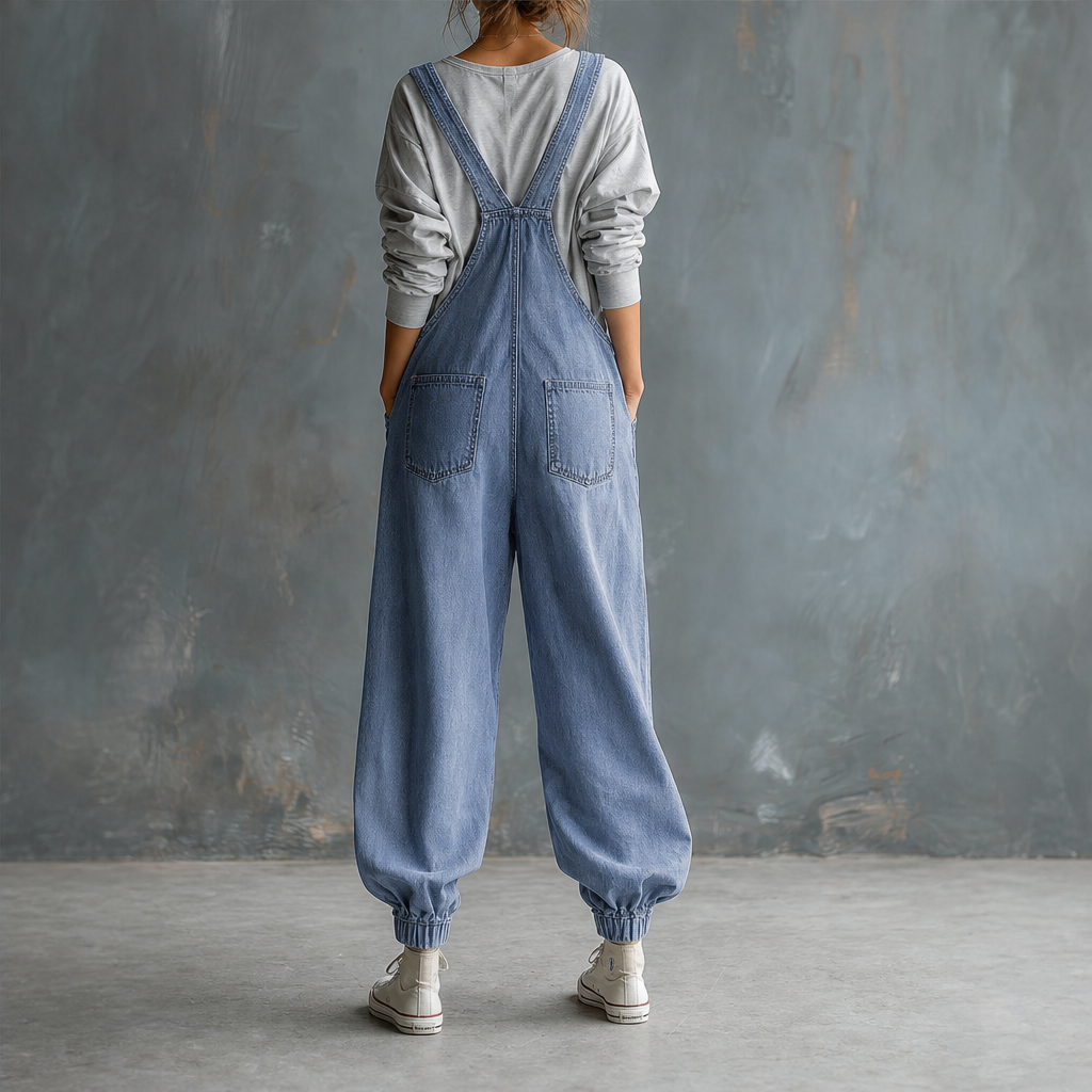 Wanderloom – Oversized Adjustable-Strap Washed Denim Overalls + 50% OFF lifestyle