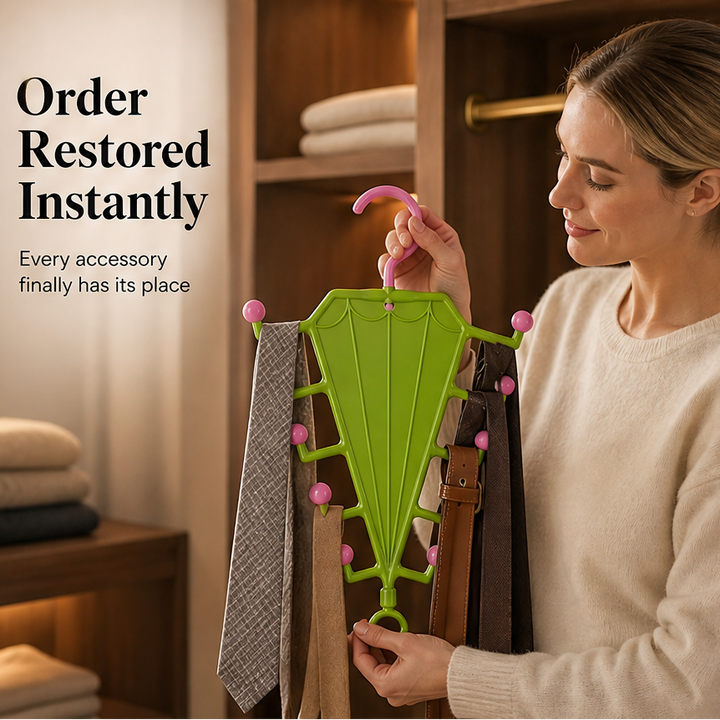 Tanglehold – Space-Saving Double-Sided Umbrella Hanger Rack + 50% OFF features