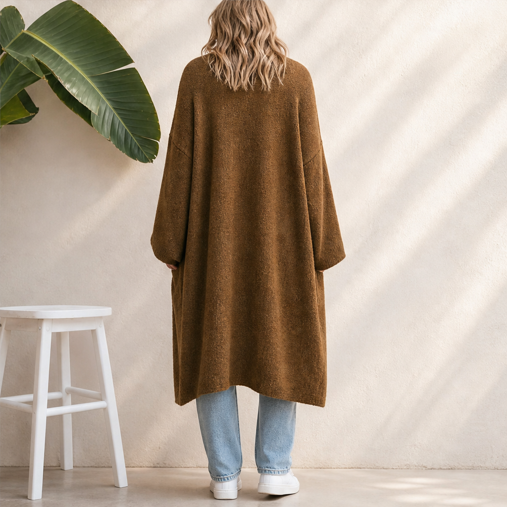 Draperlyn – Oversized Open-Front Knit Cardigan with Pockets + 50% OFF lifestyle