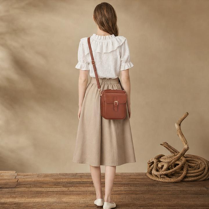 Rosewick – Vintage Pebbled Leather Crossbody Messenger Bag + 50% OFF lifestyle