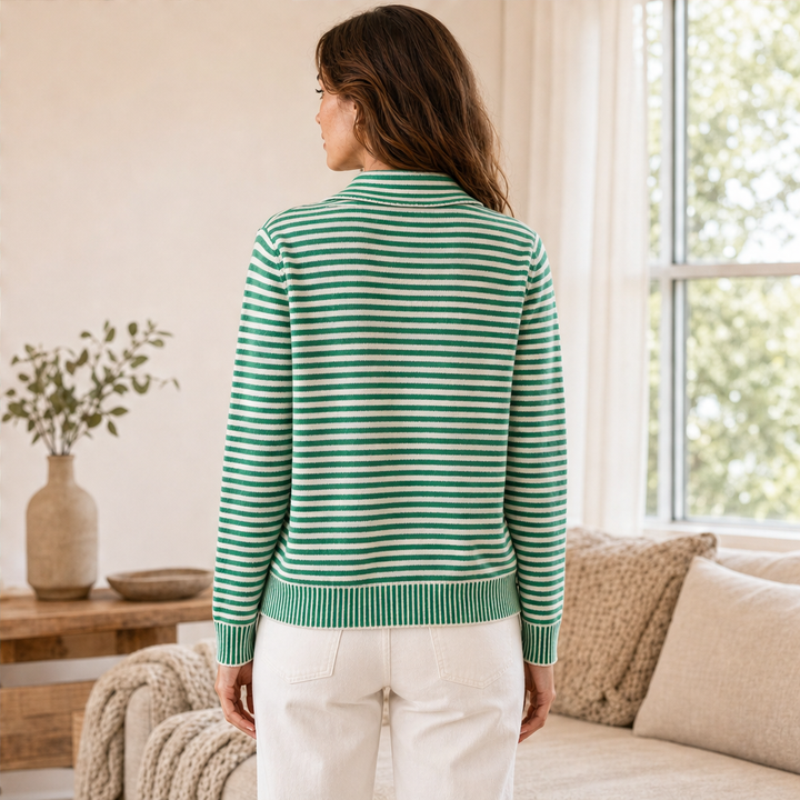 Willowknit – Cozy Striped Knit Collar Cardigan + 50% OFF lifestyle
