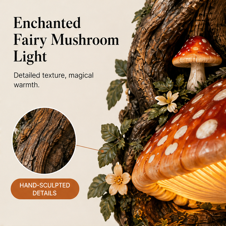 Thistlemoor – Hand-Sculpted Glowing Fairy Mushroom Wall Light + 50% OFF features