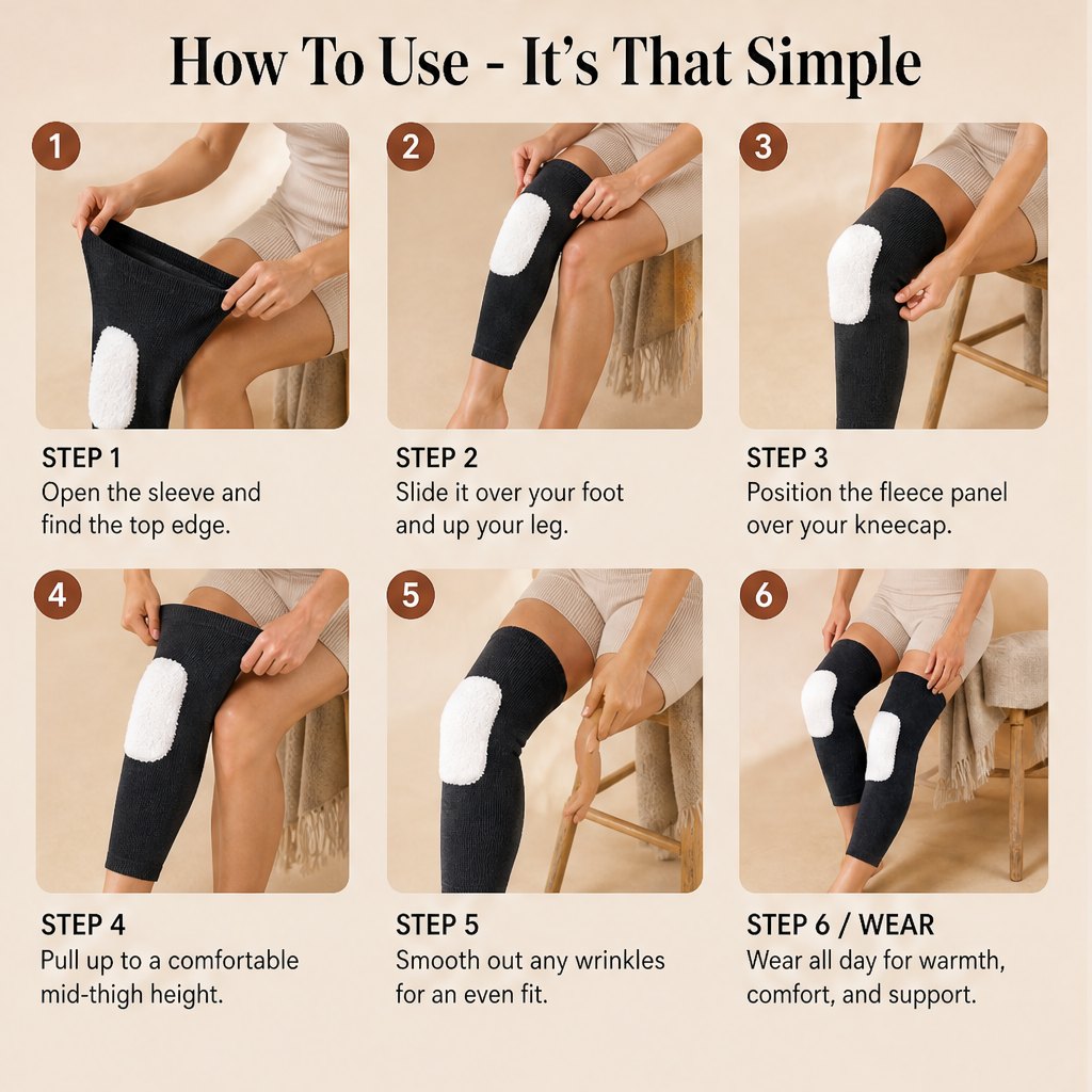 Warmglide – Fleece-Lined Thermal Compression Knee Sleeves + 50% OFF detail