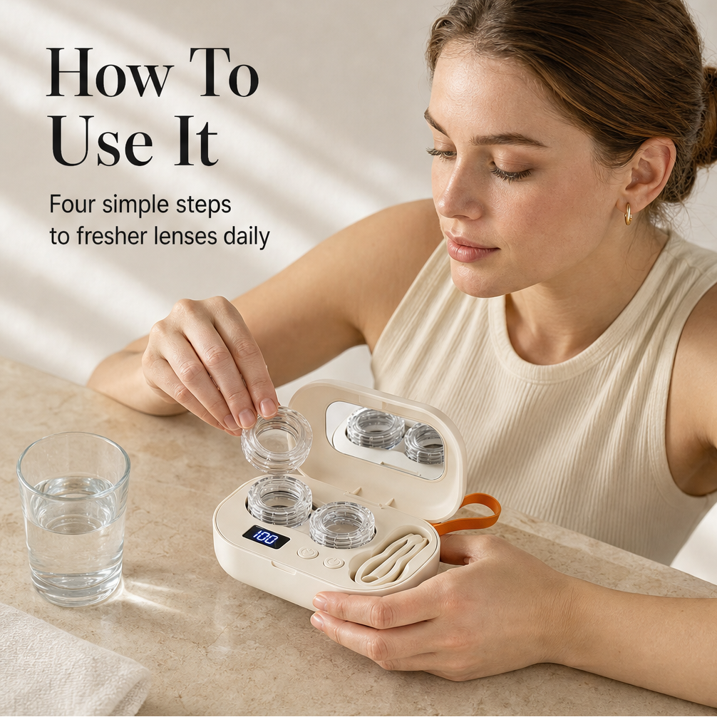 Clarivue – Sonic Deep-Clean Rechargeable Contact Lens Cleaner + 50% OFF features