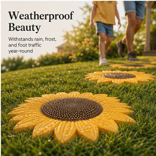 Petalcroft – Reusable Sunflower Stepping Stone Concrete Mold + 50% OFF features