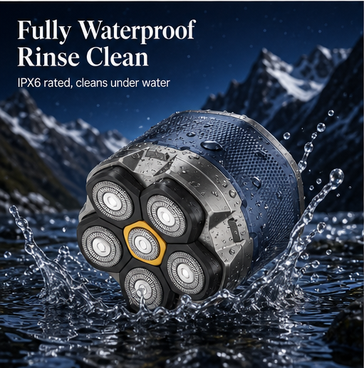 Smoothtrek – 6-Blade Floating Head, Waterproof Electric Head Shaver + 50% OFF features